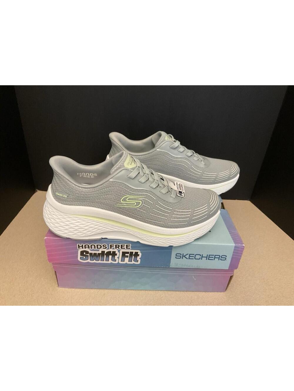 New! Womens Skechers Swift Fit Grey/Green Athletic Shoes. Size 7.5. Nice Shoes